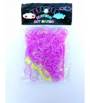 Гумки для плетіння Colorful loom bands бузкові 200 шт