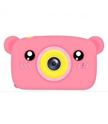 Дитячий цифровий фотоапарат children's fun Camera 3 Series 20MP Full HD 1080P Батарея на 600mAh Ведмедик(колір Рожевий)