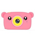 Дитячий цифровий фотоапарат children's fun Camera 3 Series 20MP Full HD 1080P Батарея на 600mAh Ведмедик(колір Рожевий)