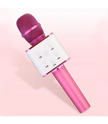 Бездротовий караоке-мікрофон дитячий з вбудованою колонкою Q7 Bluetooth-Microphone Rose