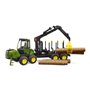 Трактор Bruder John deere 1210E с грейфером и бревнами 1:16 (02133)