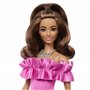 Кукла Barbie Fashionistas в розовом миниплатье с рюшами (HRH15)