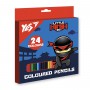 Карандаши цветные Yes Ninja синий 24 цвета (290743)