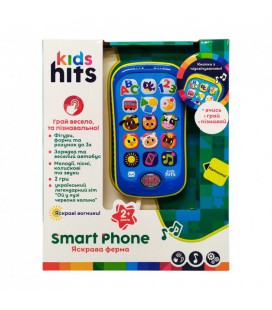 Дитячий музичний телефон 'Kids Hits' українською мовою Bambi 18х13х5 см Синій 000217947