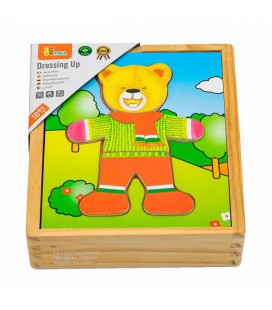 Дерев'яний ігровий набір Viga Toys Гардероб ведмедика (KID_56401) 14 x 13 x 4 см
