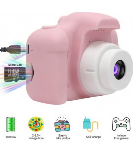 Детская фотокамера с функцией видео c 2″ дисплеем Smart Kids фотоаппарат Розовый (228781)