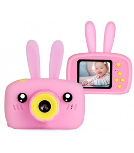 Цифровой детский фотоаппарат видеокамера зайчик Bunny GM-30 розовый