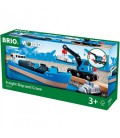 Корабель для залізниці BRIO з вагоном-краном (33534)