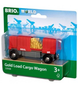 Вантажний вагон для залізниці BRIO з золотом (33938)