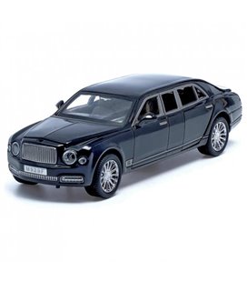 Детская металлическая машинка Bentley Mulsanne на батарейках АвтоПром 11,5х14,5х28,5 см Черный 000217604