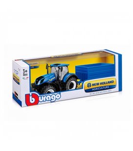 Автомодель Bburago серії Farm - ТРАКТОР NEW HOLLAND з причепом (18-44067)