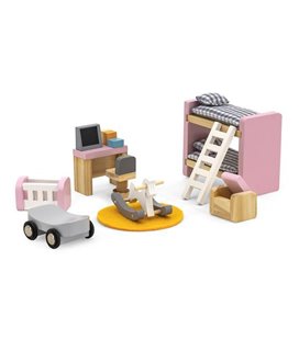 Дерев'яні меблі для ляльок Viga Toys PolarB Дитяча кімната (SKU-44036) 22 x 20 x 8 см