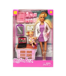 Лялька типу Барбі доктор DEFA 8348 з донькою Фіолетовий