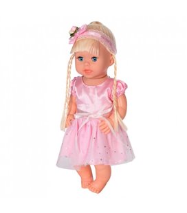 Дитяча лялька Яринка Bambi M 5603 українською мовою (Рожеве плаття з бісером)