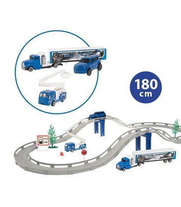Поліцейський трек від SMIKI, автомобільна траса з транспортними засобами, 180 см (6089394)