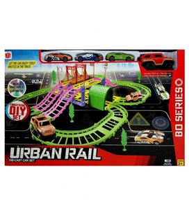 Дитячий трек URBAN RAIL машинки 4 шт Bambi 28х7х43 см Різнобарвний 000218014