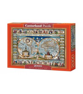 Castorland puzzle Пазл Мапа світу 1639, 2000 ел. (c-200733)
