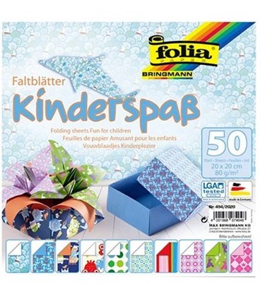 Набір паперу для орігамі Folia Kids 20х20 см 50 аркушів