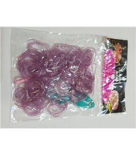 Гумки для плетіння Colorful loom bands блідо-фіолетові 200 шт