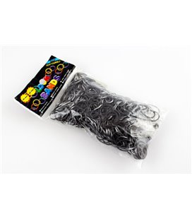 Набір резинок для плетіння гачком та кліпсами, Сріблясто-сірий (005720)
