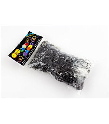 Набір резинок для плетіння гачком та кліпсами, Сріблясто-сірий (005720)