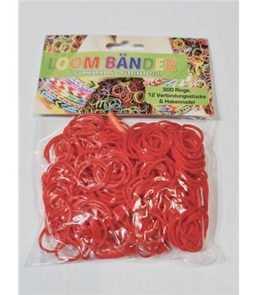 Гумки для плетіння Colorful loom bands червоні 300 шт