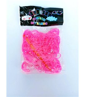 Гумки для плетіння Colorful loom bands рожеві 200 шт