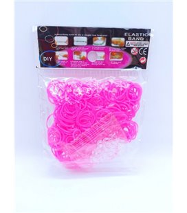 Гумки для плетіння Colorful loom bands малинові 200 шт