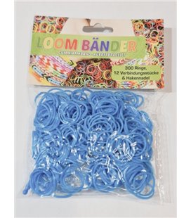 Гумки для плетіння Colorful loom bands блакитні 300 шт