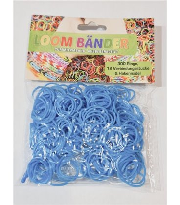 Гумки для плетіння Colorful loom bands блакитні 300 шт