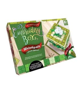 Набір для вишивання Danko Toys Скринька Embroidery Box Зелена геометрика EMB-01-04