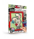 Вишивка на пластиковій канві із багетною рамкою Danko Toys Plastic Canvas: Кролик PC-01-07