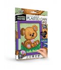 Вишивка на пластиковій канві з багетною рамкою Danko Toys Plastic Canvas: Мішутка PC-01-06