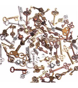 Набір із 100 металевих підвісок чарівного шарму, ключі
