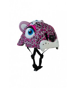 Дитячий 3D анімований шолом з ліхтариком Crazy Safety Рожевий Леопард