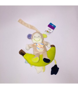 Іграшка-підвіска Мавпа на Банані, Жовтий, Бежевий