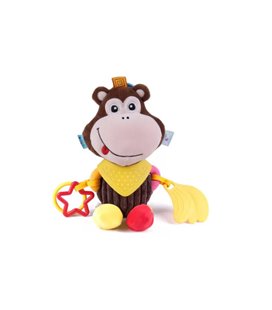 Дитяча іграшка-підвіска для коляски і ліжечка Metr+ Мавпочка з прорізувачем, різнокольорова