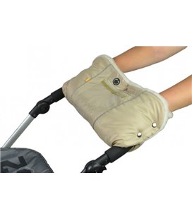 Муфта для рук на коляску з кишенею для смартфона Kinder Comfort овчина кнопки бежева