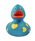 Качка Блакитна в жовтих сердечках гумова FunnyDucks L1042