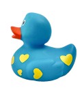 Качка Блакитна в жовтих сердечках гумова FunnyDucks L1042