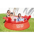 Дитячий басейн надувний для дачі від 3 років 183х51см 880л Intex Easy Set Happy Crab