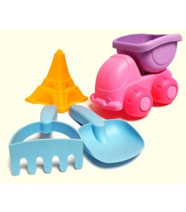 М'який набір для пісочниці Beach Toys з рожевою машинкою (677)