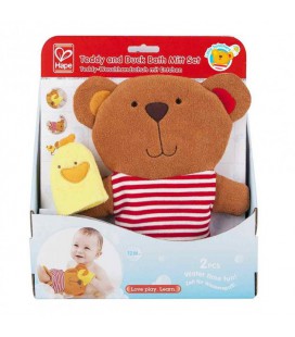 Іграшка для ванної Hape Teddy Duck and Bath Mitt Set (E0200)